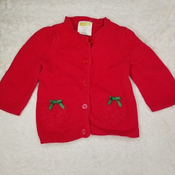 4/$25 Crazy 8 Red Strawberry Knitted Cardigan - Picture 1 of 4